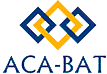 Logo ACA-BAT : trois losanges entrelacés bleus et orange surplombant le nom de la marque en bleu.