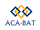 Logo ACA-BAT avec trois losanges entrelacés bleus et orange.