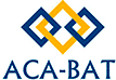 Logo ACA-BAT avec trois losanges imbriqués bleus et jaune.